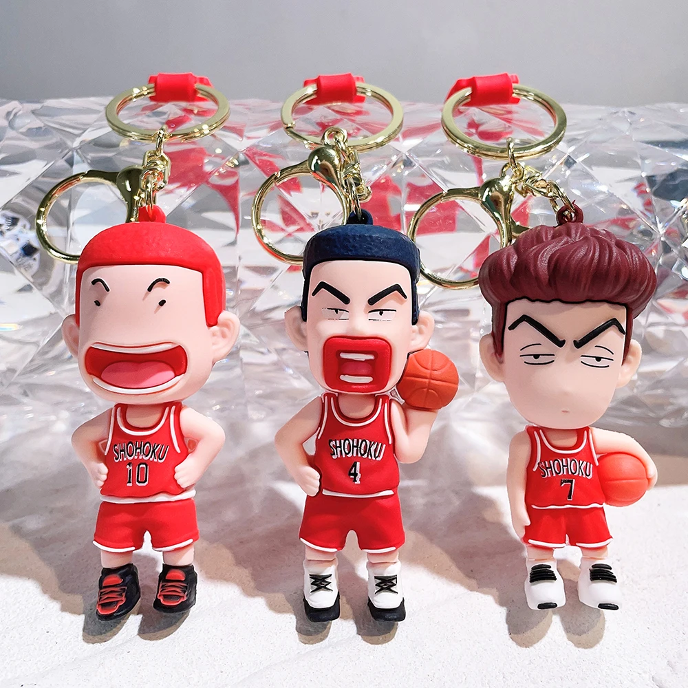 Anime SLAM DUNK Key Chain Sakuragi Hanamichi Rukawa Kaede Hisashi Mitsui Action Figure Bag Pendant Knapsack Accessories Toy gift