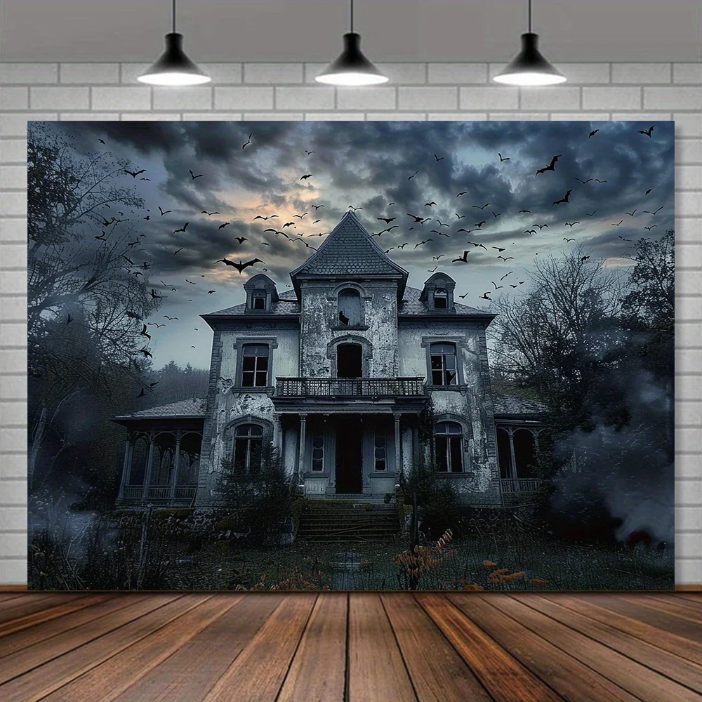 Halloween Horror Castle Hintergrund Spukhaus und unheimliche Walds zenen, geeignet für Partys und Dekoration im Freien