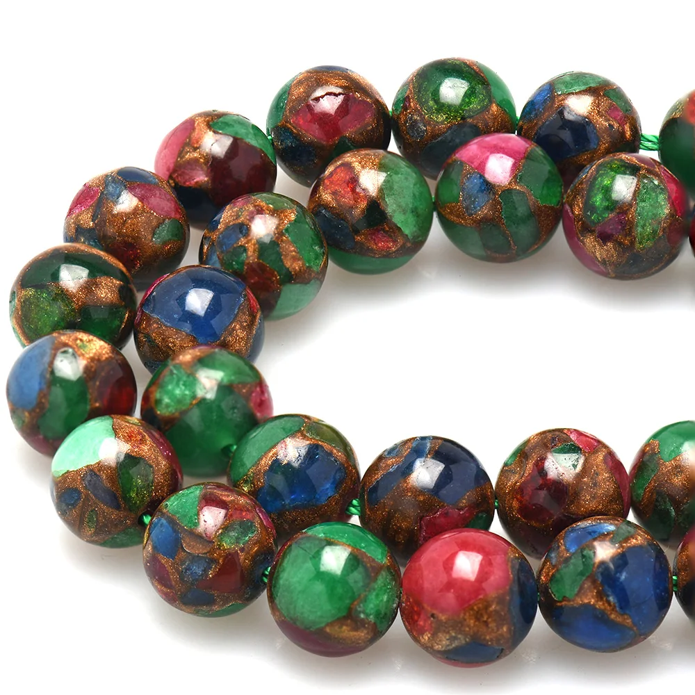 Natural Colorful Nepal Stone Round Loose Beads For Jewelry Making DIY Bracelet Necklace 6/8/10/12 mm