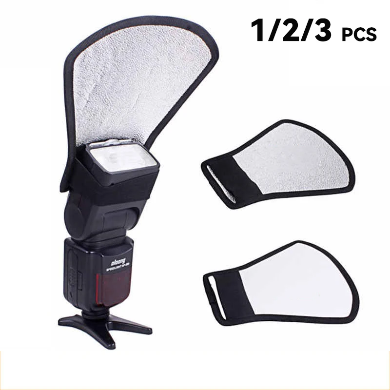 1/2/3 PCS Foto Flash Refletor de Luz Para Câmeras Nikon Sony e Outras Câmera 2-em-1 Difusor de Flash Softbox Refletor