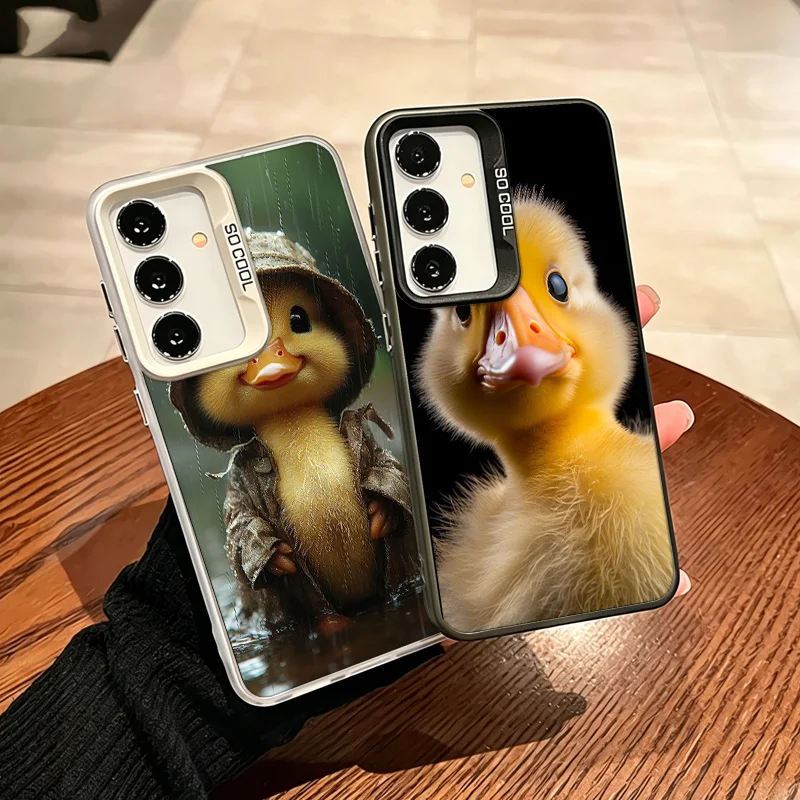 Bright Yellow Duck Phone Case for Samsung A12 A13 A14 A22 A23 A24 A32 A33 A34 A54 A53 A52S Galaxy A02S A03S Core A04E A04S A73 A