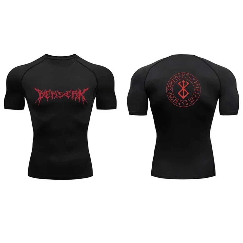 Compression Shirt Man Gym Anime Berserk Fitness Gym Sport Running T-Shirt Rashgard Tops Quick Dry Short Sleeve T-Shirt For Men