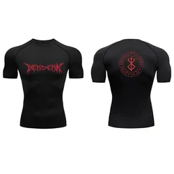 Compression Shirt Man Gym Anime Berserk Fitness Gym Sport Running T-Shirt Rashgard Tops Quick Dry Short Sleeve T-Shirt For Men