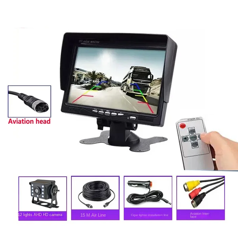 Automobile 12v24V voice visual radar truck reversing image system ultra-high definition night vision camera with light.