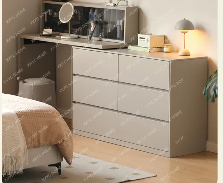 

Makeup Table White Retractable Dresser Chest of Drawers Integrated Storage Cabinet Dresser