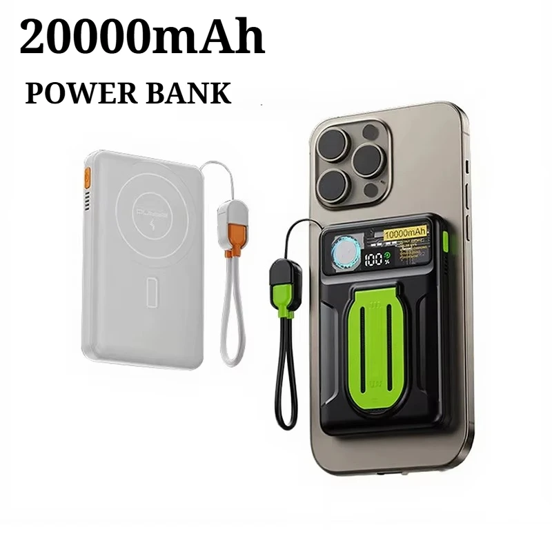 10000mAh Magsafe Power Bank with Cooling Fan Magnetic Wireless 22.5W Fast Charger Powerbank For iPhone 16 Xiaomi Samsung Huawei