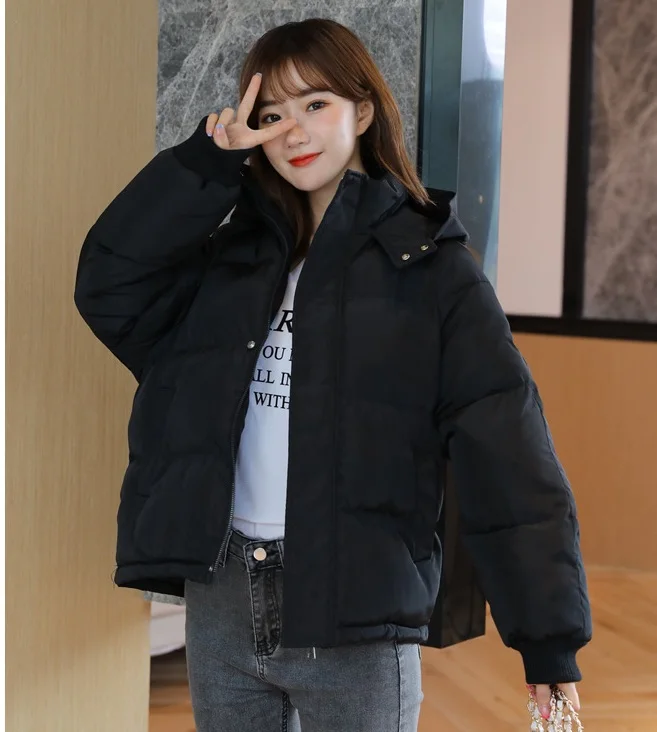 

Parkas Womens Korean Winter Polyester Padded Wadding Stand-Collar Adjustable Drawcord Double-Layered Multi-Pocket Extended Hem