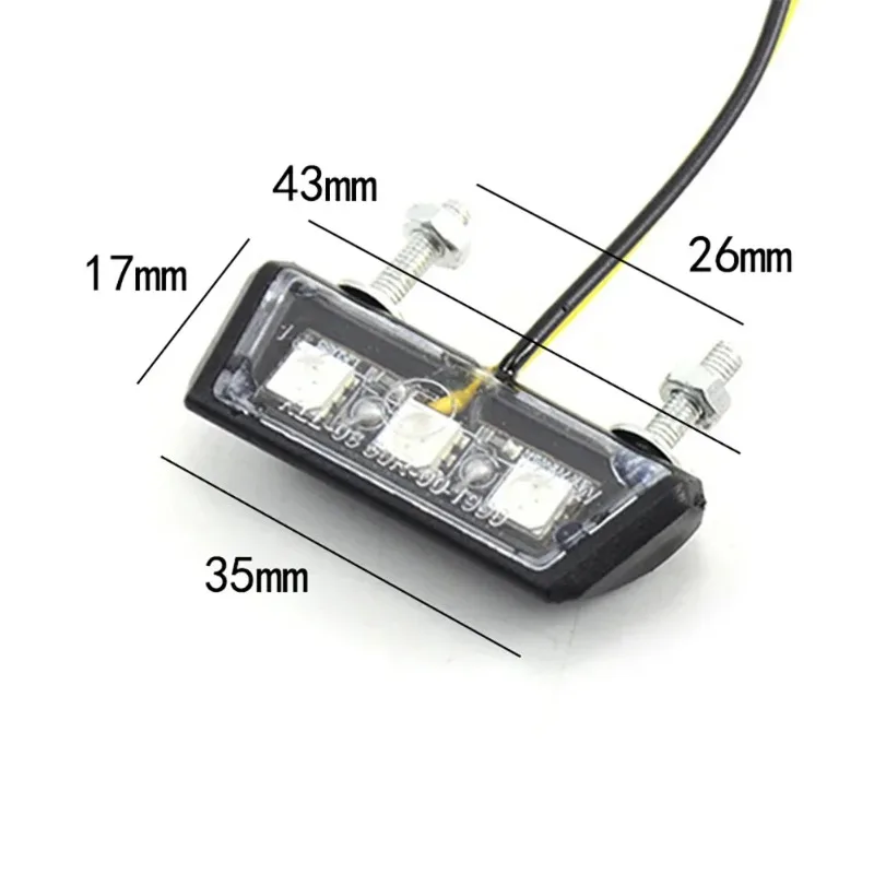Universal 12V Waterproof Motorcycle License Plate LED Light Rear Tail Lamp Indicators Motorbike Parts For ATV Bike Anti-Rust HD
