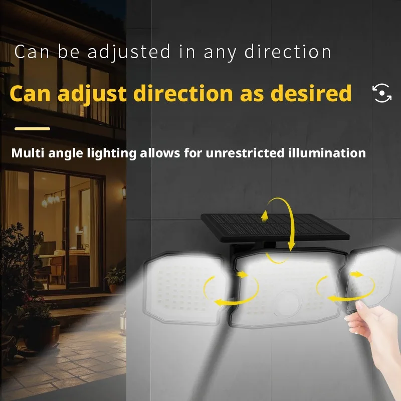 Solar Induction Lamp Long Endurance Outdoor IP67 Waterproof Hanging Wall Light Rotatable Outdoor Integrated Garden Wall Lamp