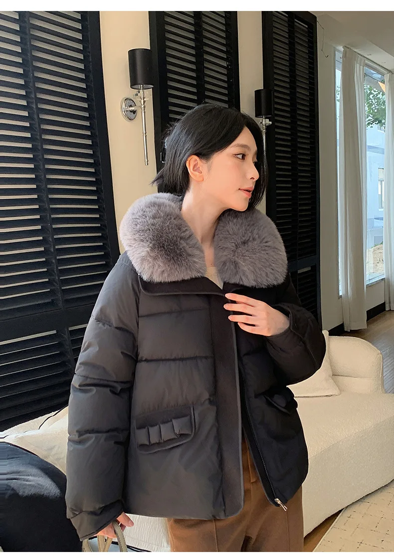 Simple Faux Fur Collar Padded Parka Women Thick Warm Winter Puffer Jacket 2026 Ladies Office Wear Casual Solid Zipper Outerwear