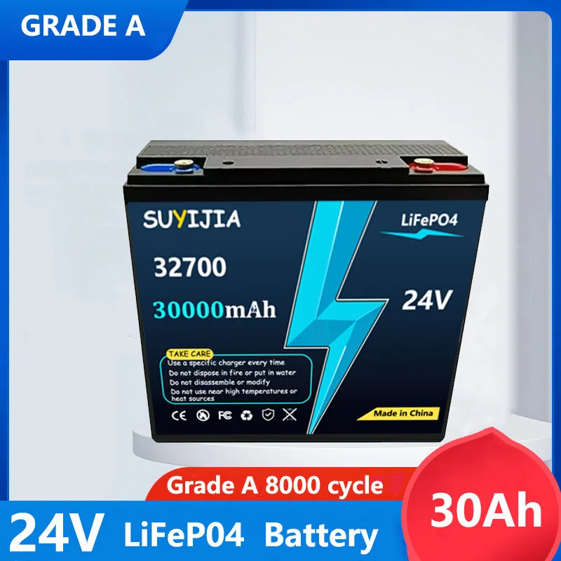 Batterie Au Lithium LiFePO4 200ah 24V, 30ah , Support 24V, BMS, Plus De 8000 Cycles, Pour Bateau Solaire, Sans Taxe