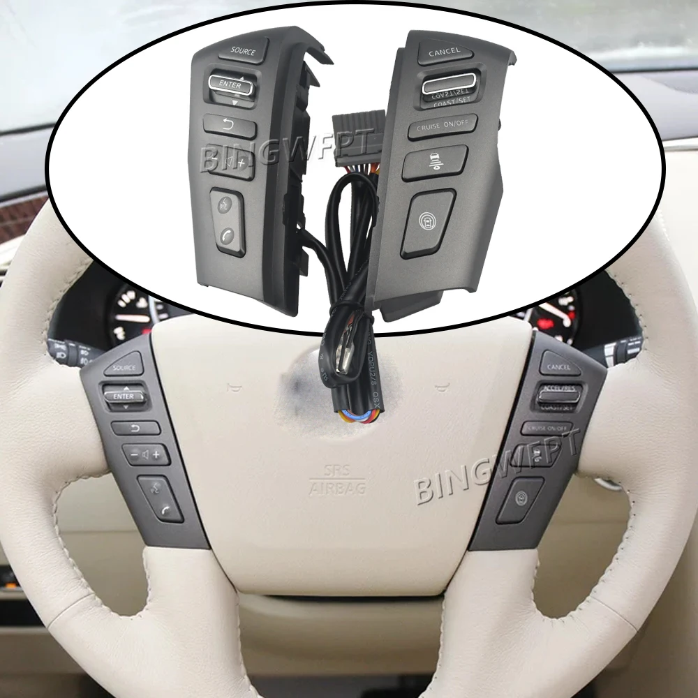 

With Backlight NEW Car Steering Wheel Controls Volume Telephone Sound Cruise Switch Buttons For Nissan PATROL Y62 2012-2018