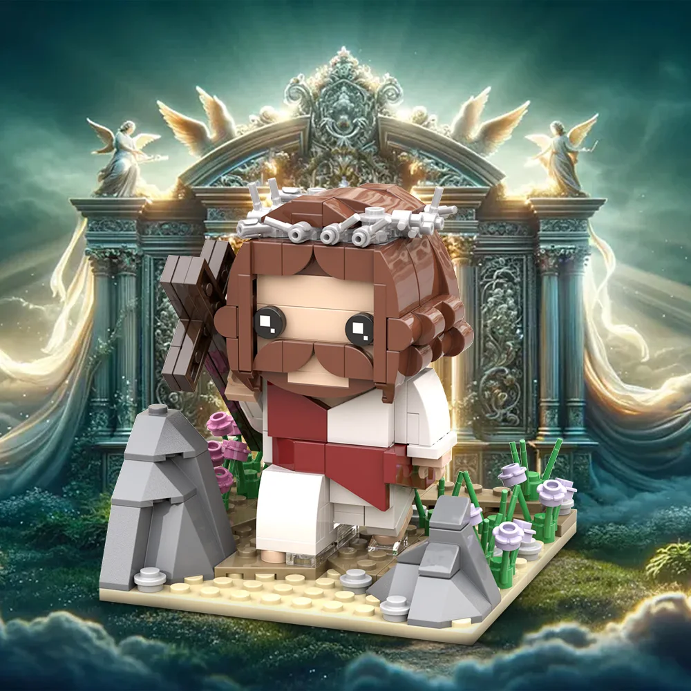 MOC Zoon van God Jesus Cross Bouwstenen Model Kerststal Creatieve Bakstenen Herder Jezus DIY Montage Speelgoed Kinderen Verjaardagscadeautjes
