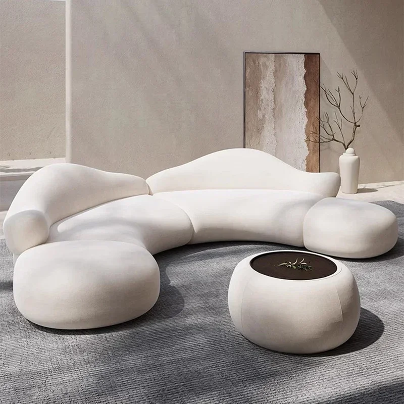 Corner Nordic Living Room Sofas Cloud Modern White Designer Outdoor Sofa Lounge Cute Curved Outdoor  Hotel Furniture