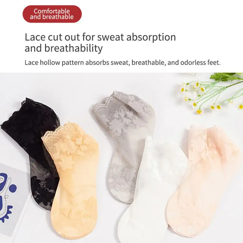 Elastic Sock Cuffs Non Slip Mesh Socks Comfortable Socks Flat Sock Head Hollow Invisible Socks Elastic And Comfortable