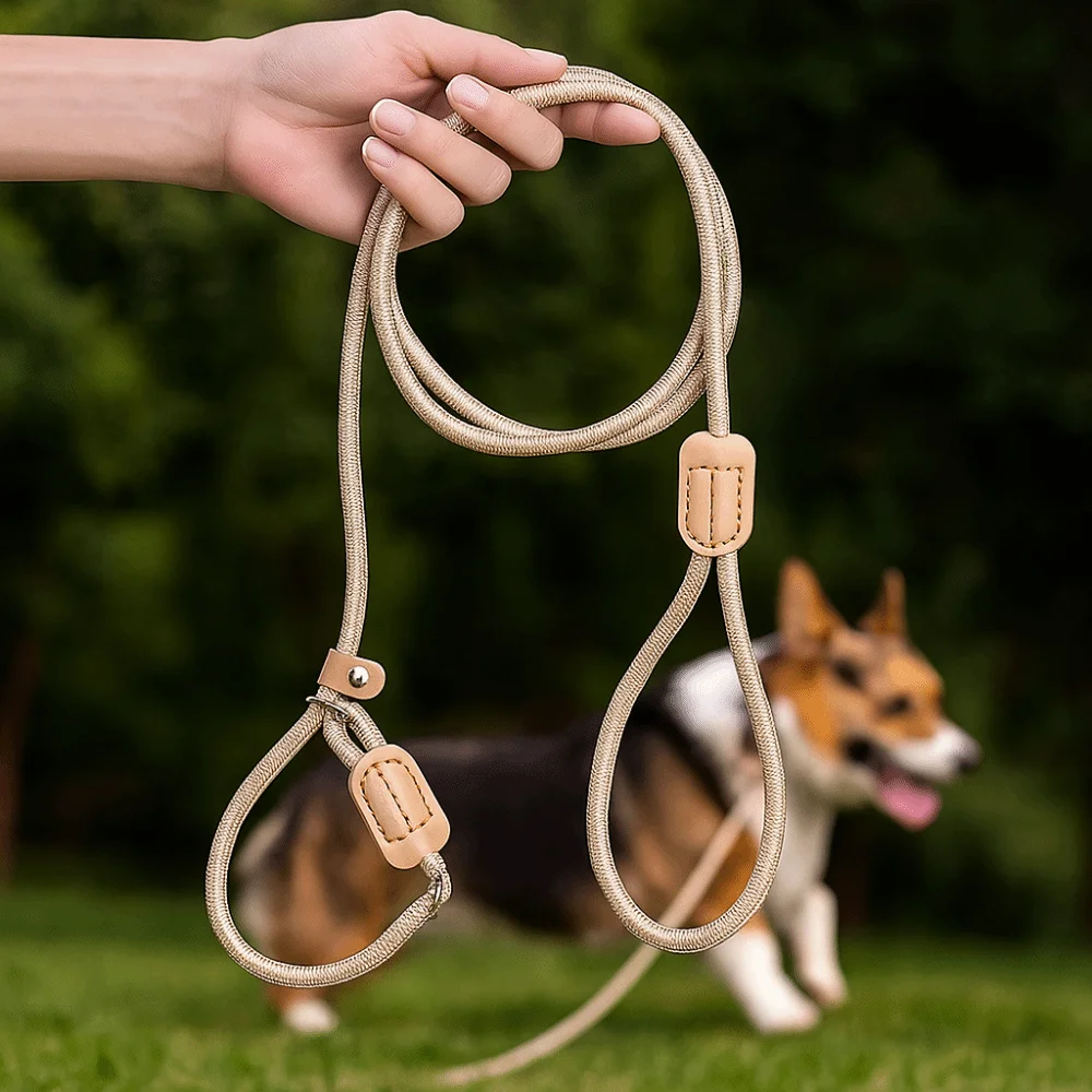 Regulowana smycz dla psa, wytrzymała nylonowa smycz do spacerów, odporna na rozdarcia, wytrzymała smycz do tresury szczeniąt, do ogrodu