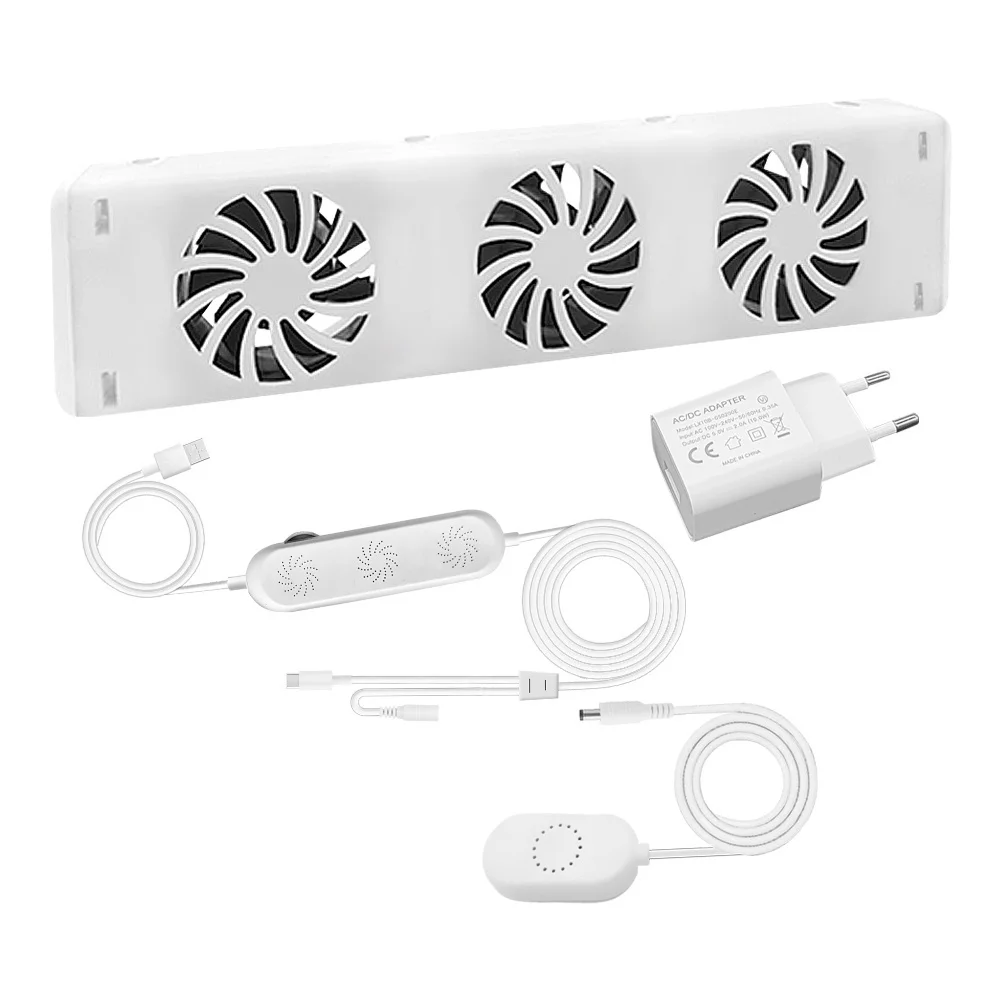 1set 3.0 Radiator Fan Airflow Rate Adjustment Booster Extension Set Ventilator Fan Automatic Energy-efficient Fan Heater