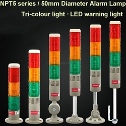 1 Stuks NPT5-U-D 3 Laag Tricolor Lamp Met Geluid Machine Tool Led Waarschuwing Licht Semafoor Indicator Lamp 24V 220V Rood Geel Groen