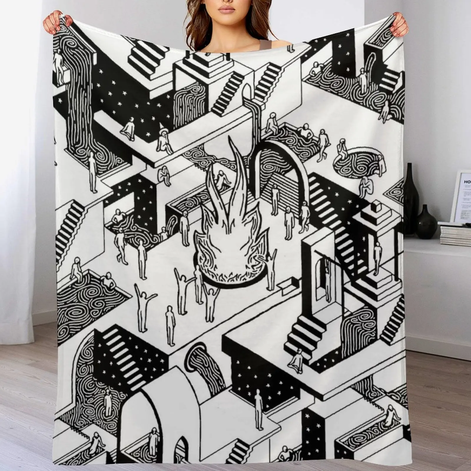 

Fire and Water Throw Blanket Stylish Couch Blanket for Home Living Room