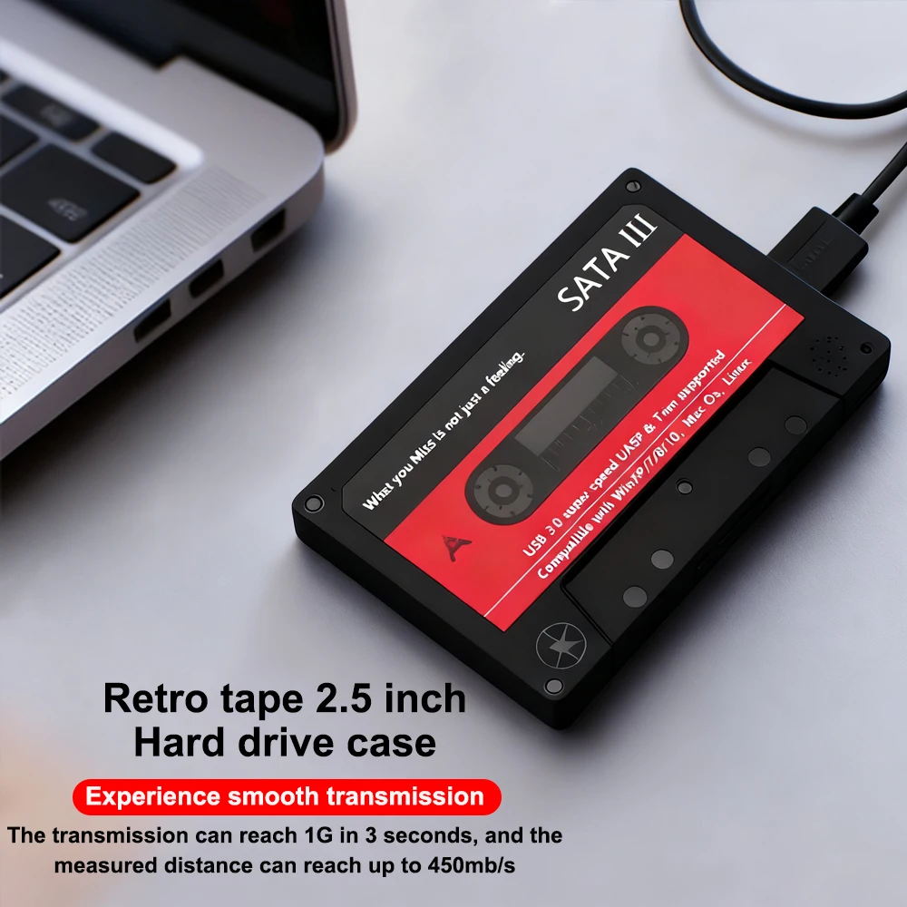 

2.5" External Hard Drive Case Enclosure SATA 5Gbps HDD & SSD Box Tape Enclosure UASP WIth USB 3.0 Data Cable For PC Notebook
