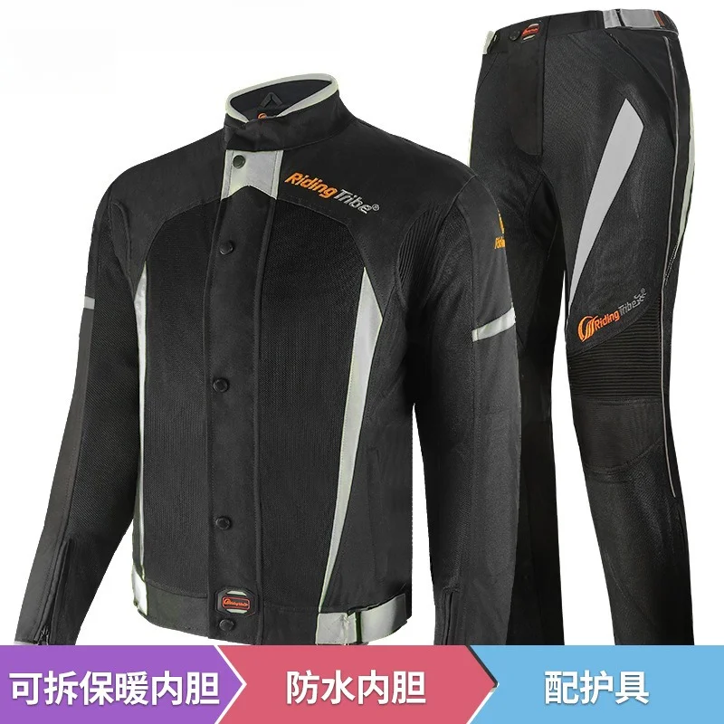 Winter Motorcycle Jacket Motorbike Waterproof Riding Armor Coat with 5pcs Protective Pads and Detachable Thick Warm Lining