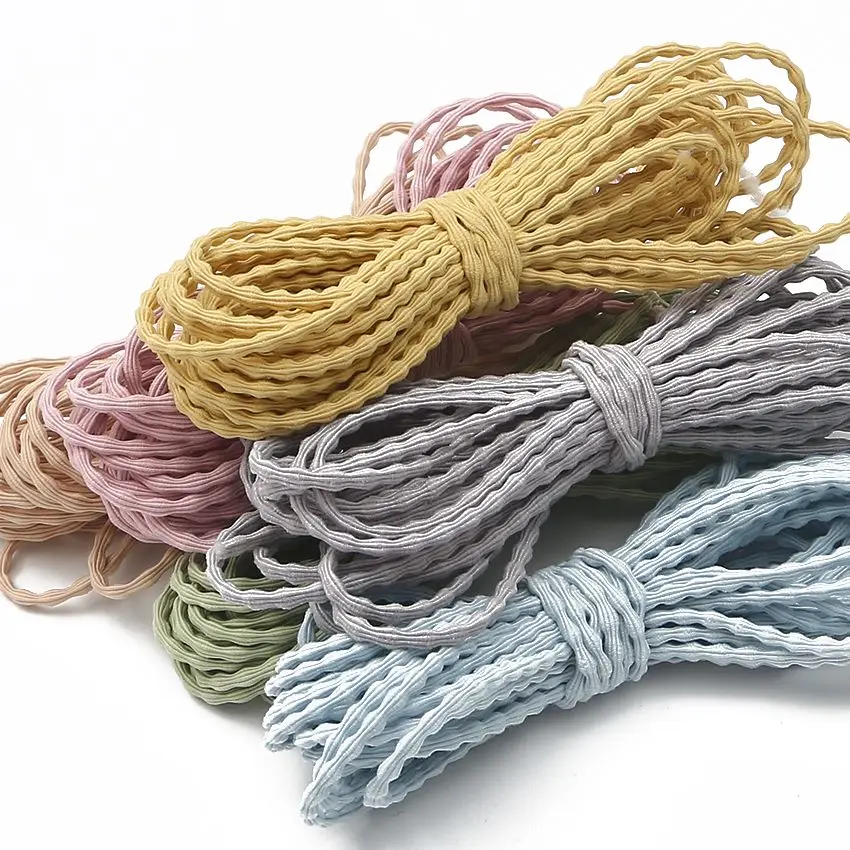 

5Meters 3mm Colorful High-Quality Wave Elastic Cord DIY Elastic Rope Rubber Band Elastic Line Jewelry Making Accessories
