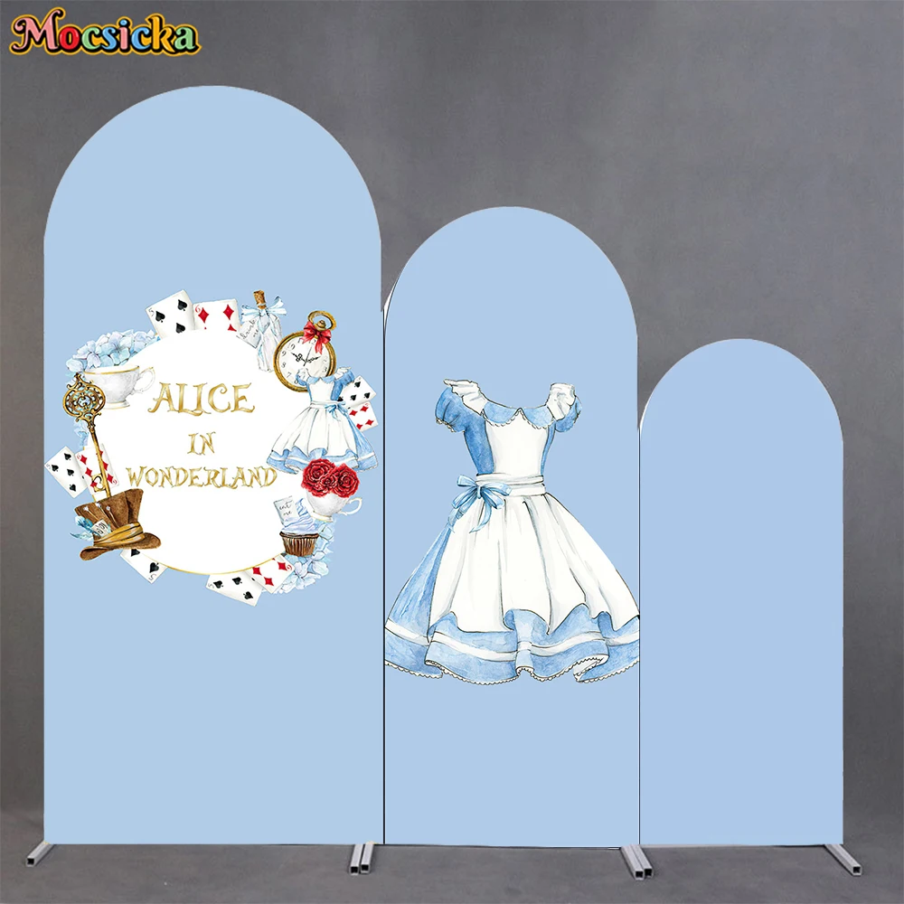 

Mocsicka Baby Shower Girl Arch Covers Backdrop Elastic Double-Sided Birthday Adult Wedding Arched Backgrounds Party Decors Props