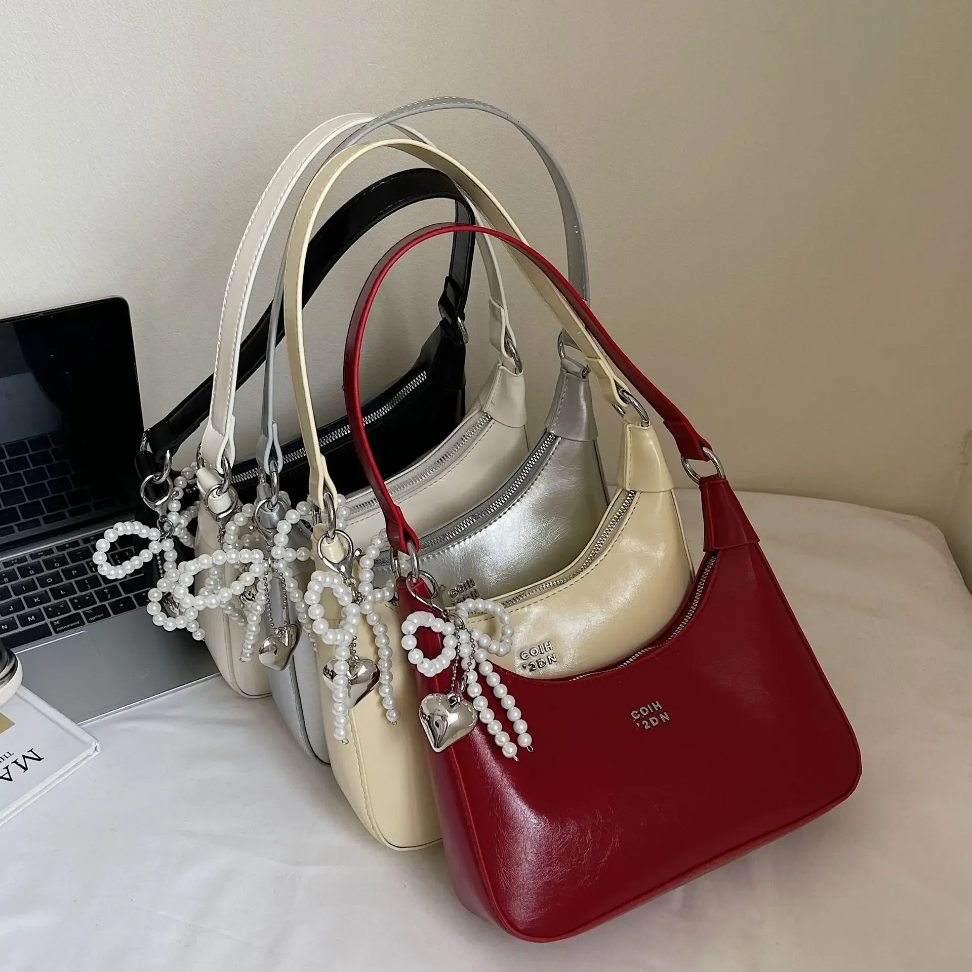

Women Fashion Shoulder Underarm Bags 2025 Autumn Solid Color Crossbody Bag Classic Zipper Design Lady Phone Purse