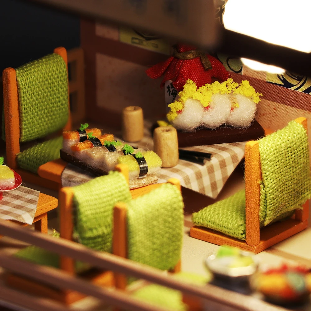 Cutebee miniatura boneca estilo japonês casa acessórios móveis miniaturas construção mini roombox brinquedo de madeira presente