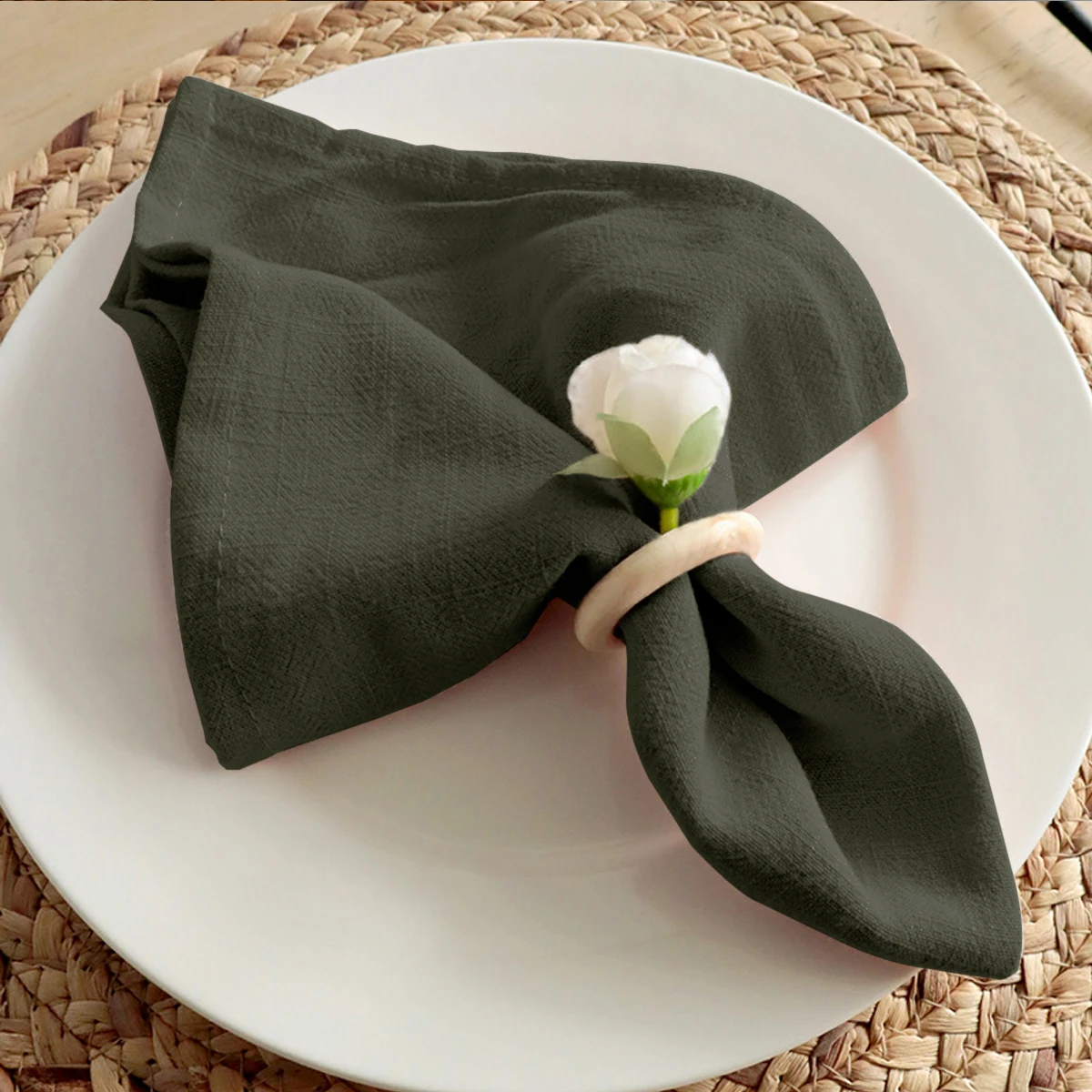 Set Of 2/6/12 40x40cm Table Cloth Napkins Durable Thicken Placemat Reusable for Kitchen Dining  Wedding Decoration