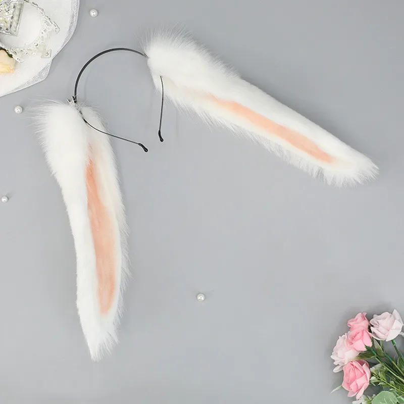 Nuovo attraente cosplay animali pelosi orecchie di cane fascia per vestire decorazioni Lolita copricapo lungo da coniglietto per oggetti di scena per decorazioni per feste di Halloween