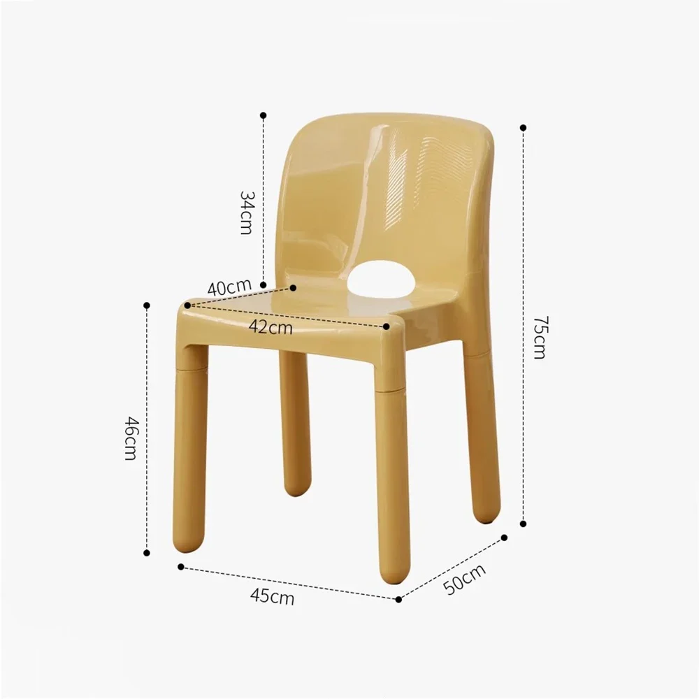 Set Of 2 Plastic Dining Chairs Patio Waterproof Design Aesthetic Dinning Chairs Kids Saucer Silla Comedor Home Furniture