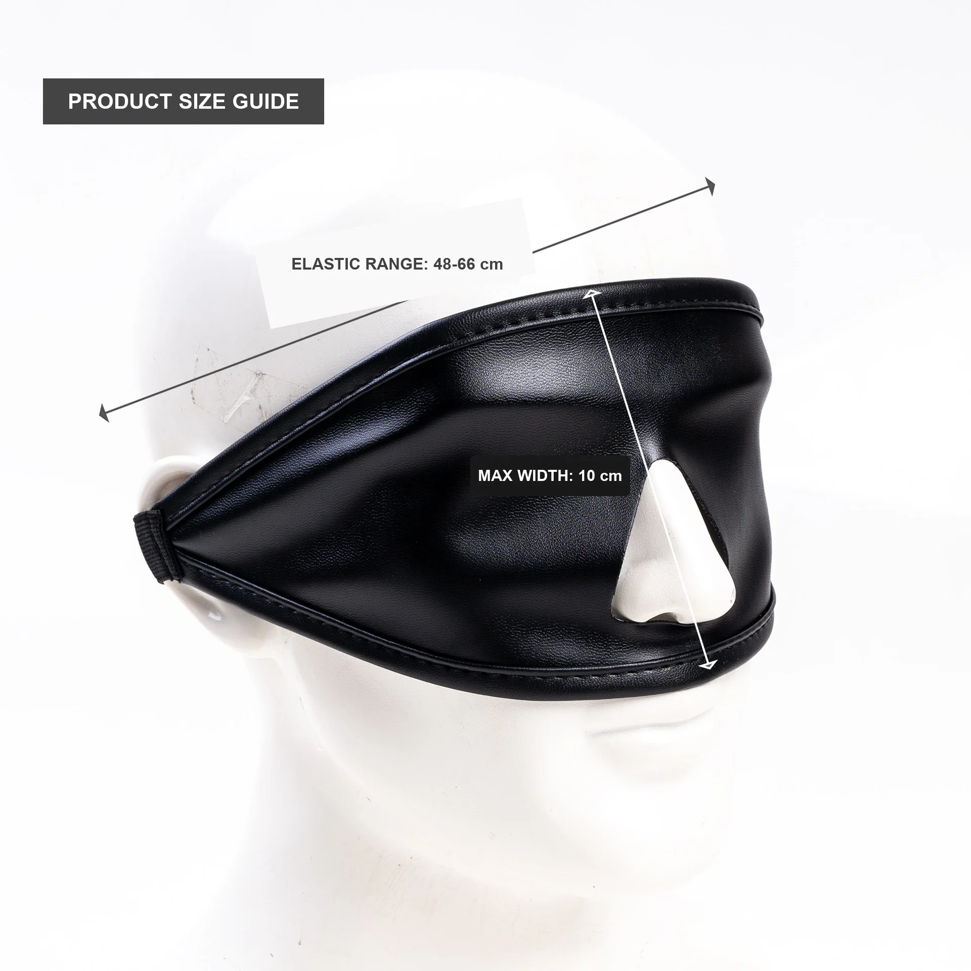 PU Leather Open Mouth Gag Mask Adjustable Face Harness Breathable BDSM Bondage Restraint Adult Fetish Role Play Black Red White view 3