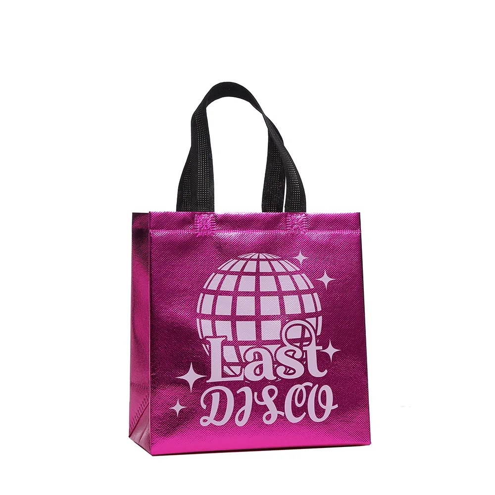 4Pcs Laser Last Disco Gift Packing Bag Non-Woven Disco Bride Shopping Tote Bag for Girl Wedding Bachelorette Hen Party Decor view 4