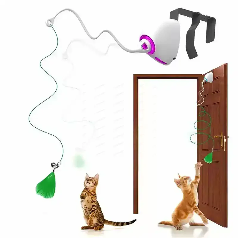 

Door Hanging USB Rechargeable Automatic Cat Teaser, Retractable Rope Interactive Cat Toy