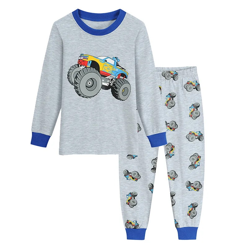 Little Hand Boys Cotton Pajamas for Kids 2 Piece Long Sleeve PJs Tractor Off Road Sleepwear Toddler Size 2-7T
