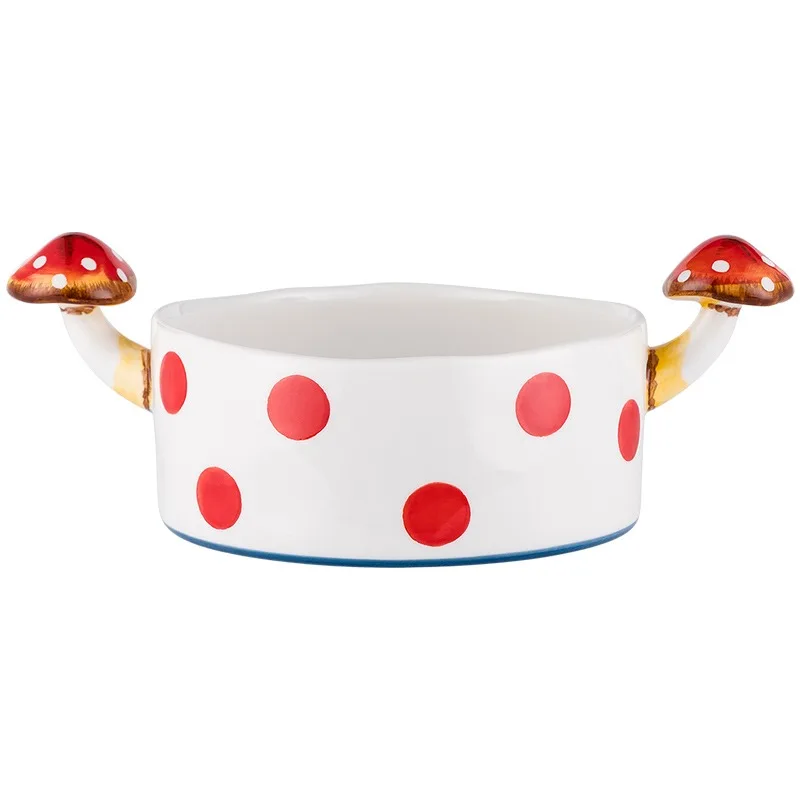 

high-value small mushroom teapot, afternoon tea, ceramic tableware set, good-looking binaural soup bowl, household plate.