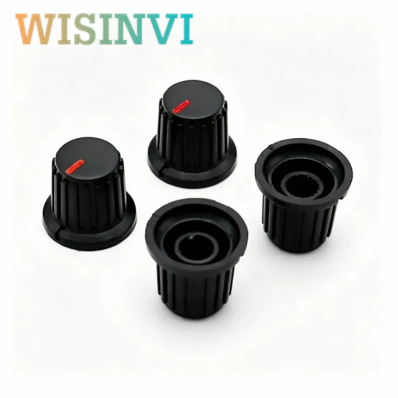 10PCS Plastic Potentiometer Knob Cap 18x16.5mm 6mm D Shaft Flower Shaft Volume Control Knob for Amplifier Mixer Encoder Switch