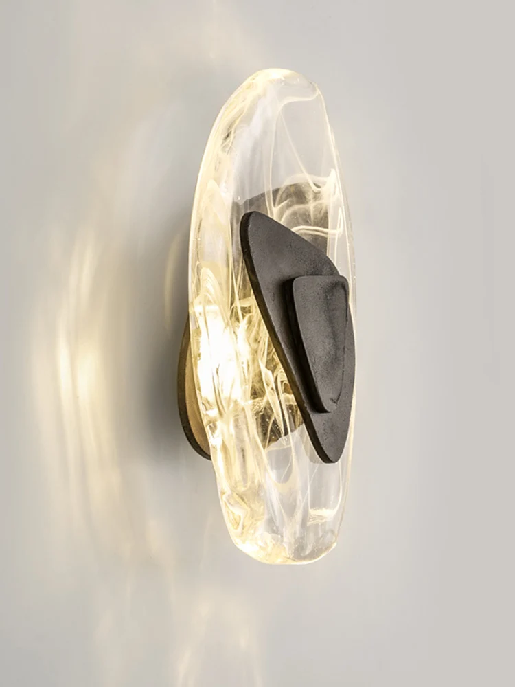 ما بعد الحداثة كريستال ضوء فاخر السرير الجدار مصباح الإبداعية حجر دراسة مصباح غرفة النوم غرفة المعيشة أريكة التلفزيون حائط الخلفية