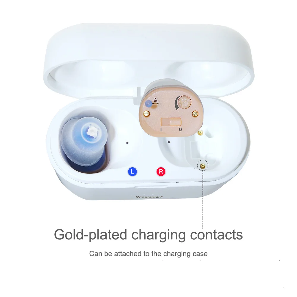 Rechargeable Hearing Aids Invisible V30 Mini Wireless Sound Amplifier for Elderly Deafness Adults Ear Care Support Drop Shipping
