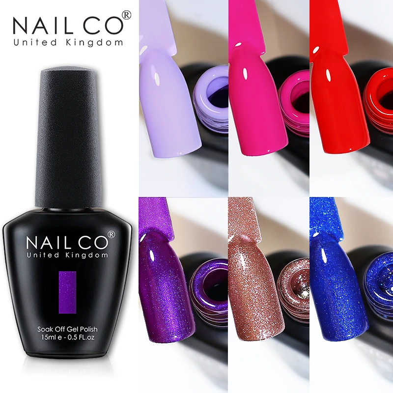 NAILCO 15ml Nail Gel Polish Hema TPO Free Vernis Semi Permanent UV Varnish Nail Art Manicure TOP BASE Supplies Lakier Hrybrydowy