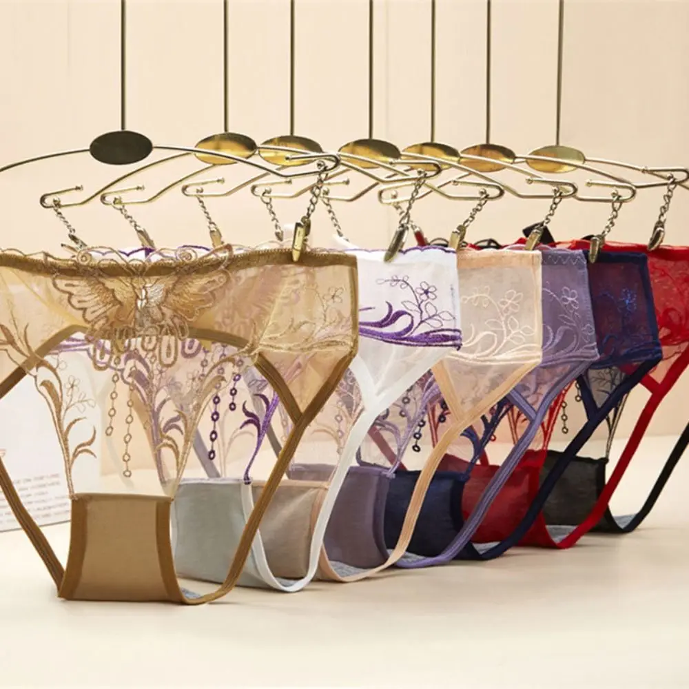 로우 웨이스트 보우 노트 레이스 속이 비치는 팬티 얇은 오픈 코튼 크로치 플라워 메쉬 시스루 팬티 속옷 리프