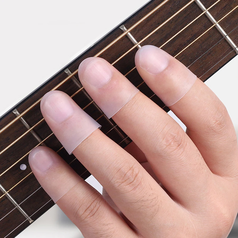 

Guitar Finger Protectors L Size Silicone Tips Cover Fingertip Guard For Guitar Mandolin Banjo Ukelele Players Comfortable
