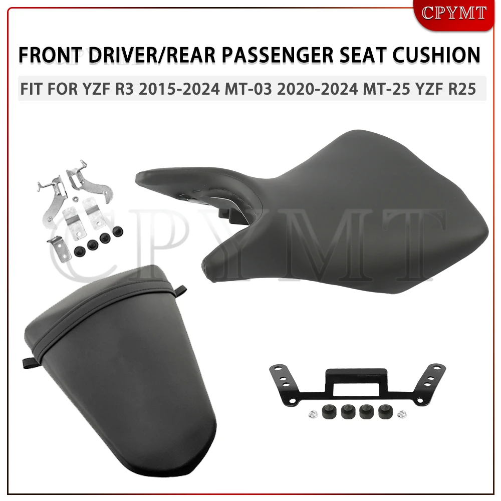 

Fit For YZF R3 2015-2024 MT-03 2020-2024 MT-25 YZF R25 2015-2024 Front Driver Seat /Rear Passenger Seat Cushion KIT
