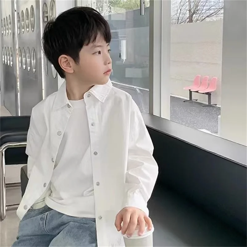 

Newest Spring Autumn Shirts Outwear Teenagers Overcoat Children's Clothi Boys Baby's Kids Blouse Coat Jacket Outwear Cotton 2025