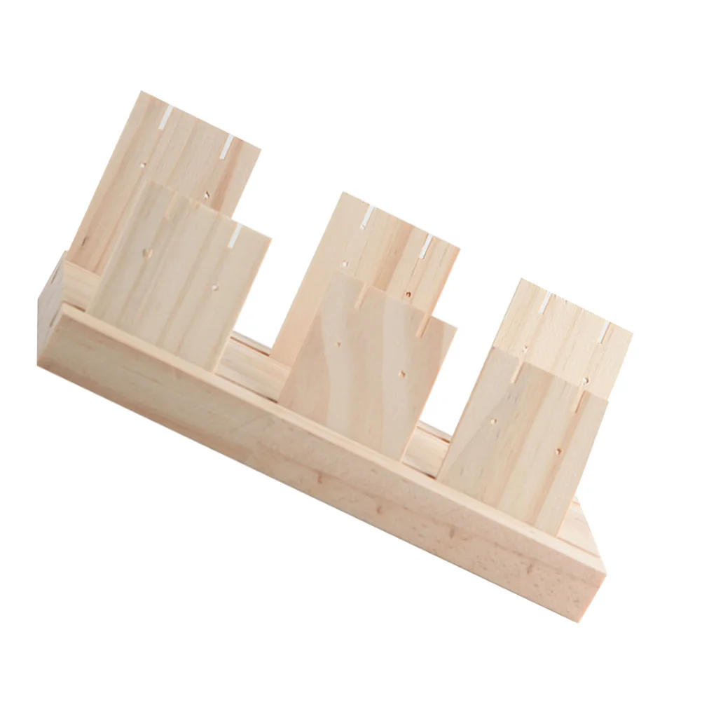 

2 Slots Wooden Jewelry Stand Earring Display Rack Necklace Bracelet Holder Gift Home Decor Organizer For Wedding Birthday