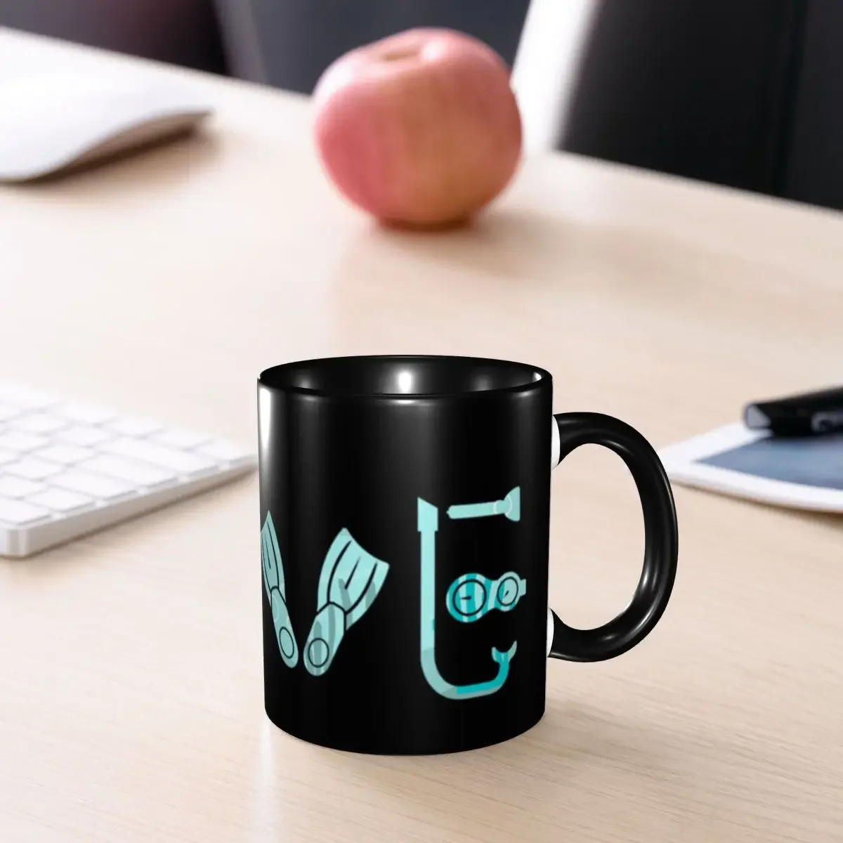 Love Scuba Diving Freediving Ocean Dive Gear Diver Coffee Mugs DIY Customized Ceramic Tea Milk Mug Cup