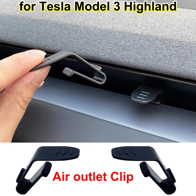 

for Tesla New Model 3 Highland 2024 Gadget Glove Box Hook Air Conditioner Outlet Clip Air Vent Freshener Holder M3H Accessories