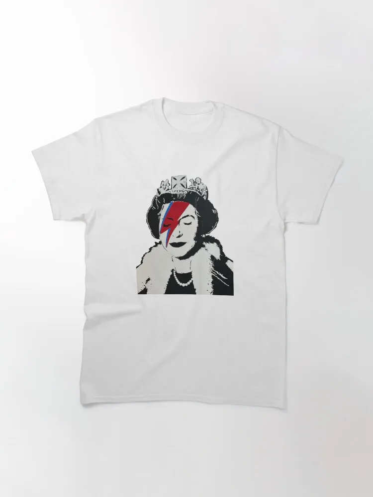 Queen Elizabeth Bowie pop art  Classic T-Shirt  Comfortable Soft Loose Fashion Tops Tees