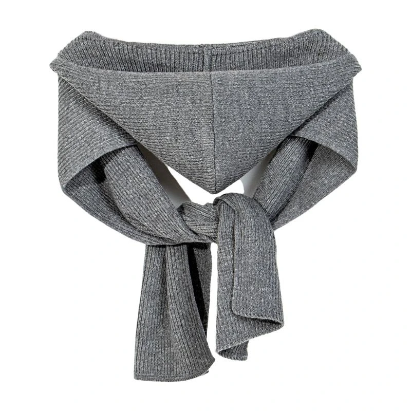 39BD Fashion Hooded Scarf Knitted Warm Neck Shawl Shoulder Wrap for Female and Girl